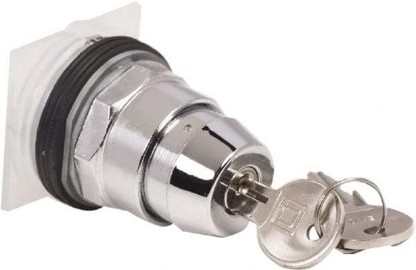 Schneider Electric - 30mm Mount Hole, 2 Position, Knob and Pushbutton Operated, Selector Switch Only - Black, Maintained (MA), without Contact Blocks, Weatherproof and Dust and Oil Resistant - Americas Industrial Supply