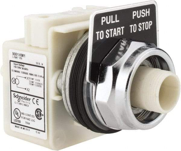 Schneider Electric - 30mm Mount Hole, Extended Straight, Pushbutton Switch Only - Maintained (MA) - Americas Industrial Supply