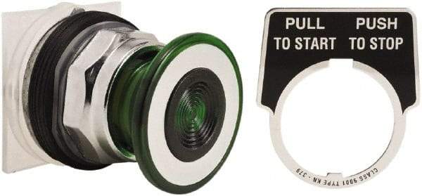 Schneider Electric - 30mm Mount Hole, Extended Straight, Pushbutton Switch Only - Green Pushbutton, Maintained (MA) - Americas Industrial Supply