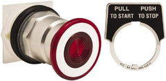 Schneider Electric - 30mm Mount Hole, Extended Straight, Pushbutton Switch Only - Round, Red Pushbutton, Maintained (MA), Momentary (MO), Weatherproof, Dust and Oil Resistant - Americas Industrial Supply