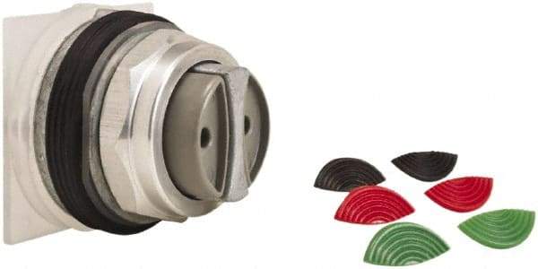 Schneider Electric - 1.18 Inch Mount Hole, Extended Straight, Pushbutton Switch Only - Round, Black, Green and Red Pushbutton, Momentary (MO), Weatherproof, Dust and Oil Resistant - Americas Industrial Supply