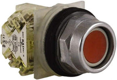 Schneider Electric - 30mm Mount Hole, Extended Straight, Pushbutton Switch with Contact Block - Red Pushbutton, Momentary (MO) - Americas Industrial Supply