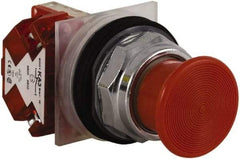 Schneider Electric - 30mm Mount Hole, Extended Straight, Pushbutton Switch with Contact Block - Red Pushbutton, Momentary (MO) - Americas Industrial Supply