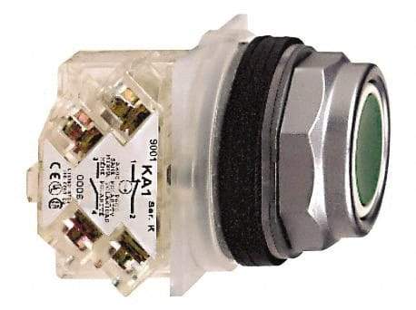 Schneider Electric - 30mm Mount Hole, Flush, Pushbutton Switch with Contact Block - Octagon, Multicolor Pushbutton, Momentary (MO) - Americas Industrial Supply