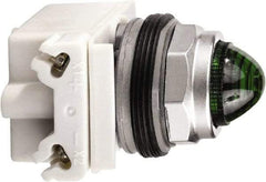 Schneider Electric - 120 V Green Lens LED Pilot Light - Round Lens, Screw Clamp Connector - Americas Industrial Supply