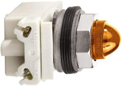 Schneider Electric - 120 V Amber Lens Incandescent Pilot Light - Round Lens, Screw Clamp Connector - Americas Industrial Supply