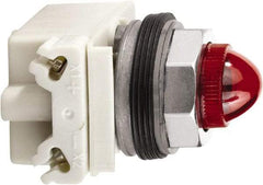 Schneider Electric - 120 V Red Lens Incandescent Pilot Light - Round Lens, Screw Clamp Connector - Americas Industrial Supply