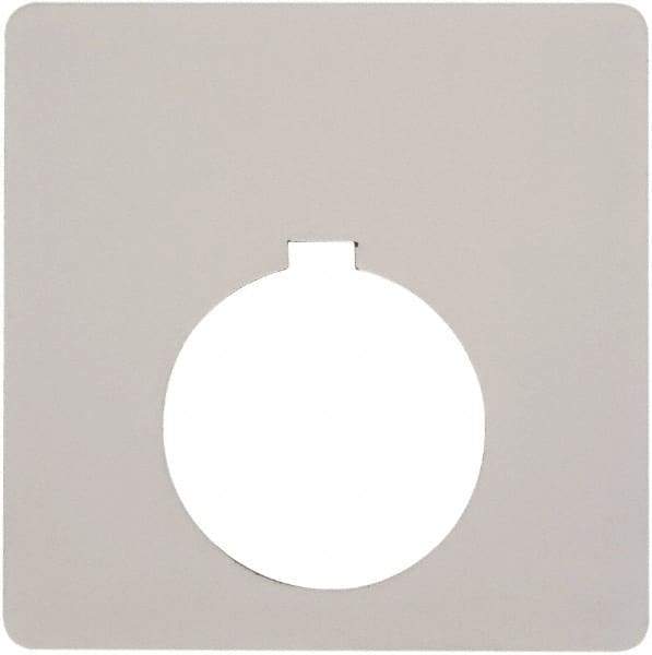 Schneider Electric - Square, Plastic Legend Plate - Blank - White Background, Black Letters, 1.2 Inch Hole Diameter, 2-1/2 Inch Square - Americas Industrial Supply