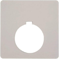 Schneider Electric - Square, Plastic Legend Plate - Blank - White Background, Black Letters, 1.2 Inch Hole Diameter, 2-1/2 Inch Square - Americas Industrial Supply