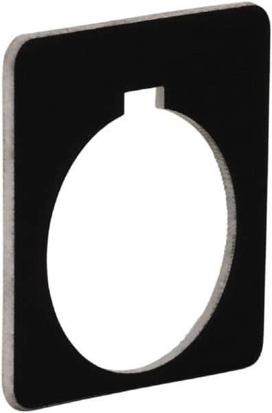 Schneider Electric - Square, Plastic Legend Plate - Blank - Black Background, 30mm Hole Diameter, 57 Inch Square - Americas Industrial Supply