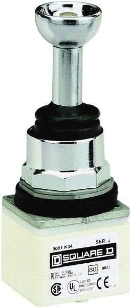 Schneider Electric - 5 Position, 80mm Long, -13 to 158°F, Octagonal Handle, Momentary (MO) Joystick Controller Switch - IP66, 30mm Mount Hole Diameter - Americas Industrial Supply