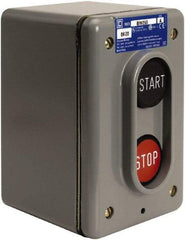 Schneider Electric - 2 Operator, Projecting Pushbutton Control Station - Start, Stop (Legend), Maintained Switch, 2NO Contact, NEMA 4 - Americas Industrial Supply