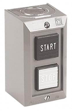 Schneider Electric - 2 Operator, Projecting Pushbutton Control Station - Start, Stop (Legend), Maintained Switch, 2NO Contact, NEMA 1 - Americas Industrial Supply