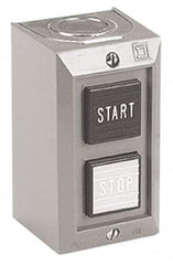 Schneider Electric - 2 Operator, Projecting Pushbutton Control Station - Start, Stop (Legend), Maintained Switch, 2NO Contact, NEMA 1 - Americas Industrial Supply