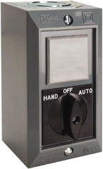 Schneider Electric - 1 Operator, Projecting Pushbutton Control Station - Auto, Hand, Off (Legend), Maintained Switch, 2NO Contact, NEMA 1 - Americas Industrial Supply