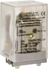 Square D - 1/2 hp at 240 Volt & 1/3 hp at 120 Volt, Square Electromechanical Spade General Purpose Relay - 10 Amp at 240 VAC, DPDT, 240 VAC at 50/60 Hz - Americas Industrial Supply