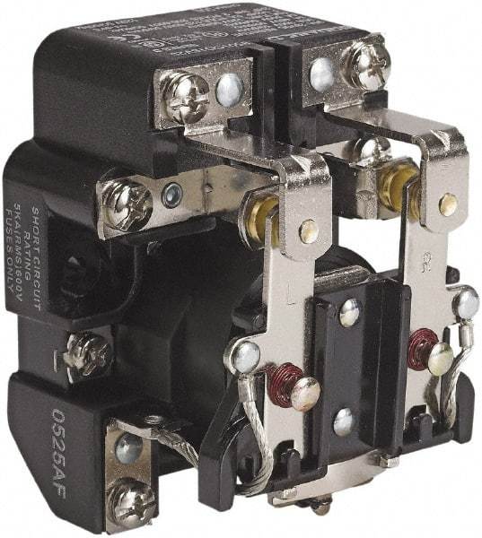 Square D - 1-1/2 hp, 10 VA Power Rating, Electromechanical Screw Clamp General Purpose Relay - 40 at 277 VAC & 5 at 600 V, DPDT, 240 VAC at 50/60 Hz, 63.6mm Wide x 58.8mm High x 79.4mm Deep - Americas Industrial Supply