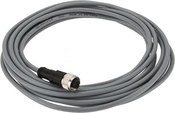 Telemecanique Sensors - 3 Amp, M12 4 Pin Female Straight Cordset Sensor and Receptacle - 250 VAC, 300 VDC, 5m Cable Length, IP67 Ingress Rating - Americas Industrial Supply