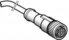 Telemecanique Sensors - 4 Amp, M12 4 Pin Female Straight Cordset Sensor and Receptacle - 250 VAC, 300 VDC, 15m Cable Length, IP67 Ingress Rating - Americas Industrial Supply
