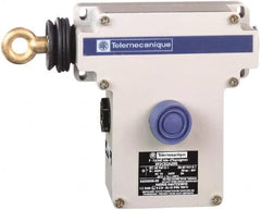 Telemecanique Sensors - 10 Amp, 2NC Configuration, Left Hand Operation, Rope Operated Limit Switch - Pushbutton Reset, Rope Pull, No Pilot Light, 300 VAC - Americas Industrial Supply