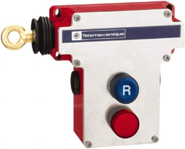 Telemecanique Sensors - 2NO/2NC Configuration, 300 VAC, 10 Amp, Cable Safety Limit Switch - 70m Cable Length, 230 Ft. Cable Length, 7.8 Inch Wide x 4.1 Inch Deep x 5.6 Inch High, IP65, IP657 Ingress Rating - Americas Industrial Supply
