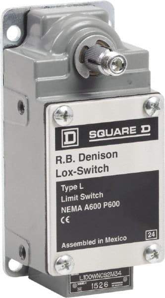 Square D - DPST, 2NC, 600 Volt Screw Terminal, Rotary Spring Return Actuator, General Purpose Limit Switch - 1, 2, 4, 12, 13 NEMA Rating, IP67 IPR Rating - Americas Industrial Supply