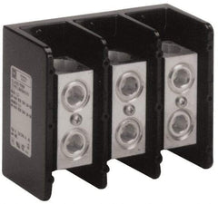 Square D - 3 Poles, 340 (Aluminium), 420 (Copper) Amp, Phenolic Power Distribution Block - 600 VAC, 1 Primary Connection - Americas Industrial Supply