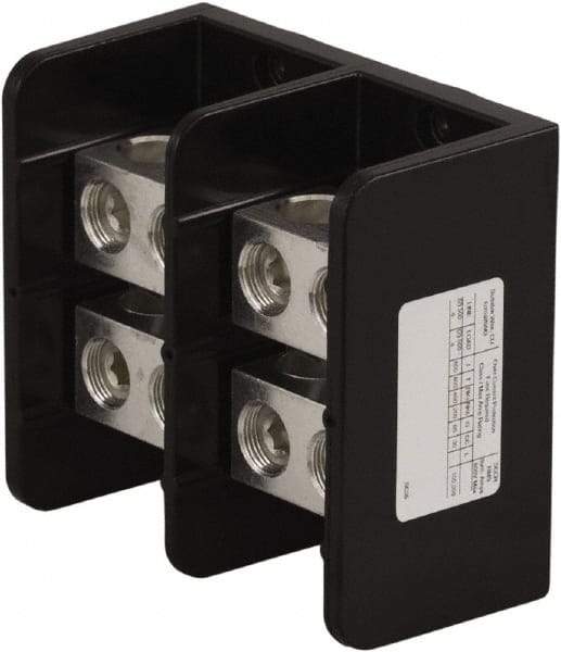 Square D - 2 Poles, 620 (Aluminium), 760 (Copper) Amp, Phenolic Power Distribution Block - 600 VAC, 2 Primary Connection - Americas Industrial Supply