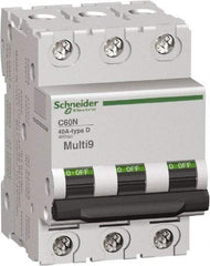 Schneider Electric - 8 Amp, 3 Pole, DIN Rail Mount Standard Circuit Breaker - Multiple Breaking Capacity Ratings, 14-4 (Copper) AWG, 3 Inch Deep x 3.19 Inch High x 2.13 Inch Wide - Americas Industrial Supply