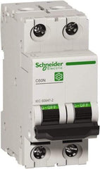 Schneider Electric - 32 Amp, 440 VAC, 2 Pole, DIN Rail Mounted Miniature Circuit Breaker - Magnetic Trip, Multiple Breaking Capacity Ratings, 18-2 AWG, 76mm Deep x 81mm High x 36mm Wide - Americas Industrial Supply