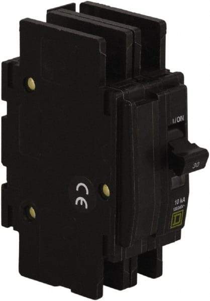 Square D - 60 Amp, 120/240 VAC, 2 Pole, DIN Rail Mounted, Flush Mount, Surface Mount Miniature Circuit Breaker - Thermal Magnetic Trip, 10 kA at 120/240 VAC Breaking Capacity, 14-2 (Aluminum), 14-2 (Copper) AWG, 74mm Deep x 103mm High x 19mm Wide - Americas Industrial Supply