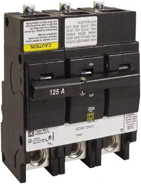 Square D - 150 Amp, 240 VAC, 3 Pole, Bolt On Miniature Circuit Breaker - 4 AWG - Americas Industrial Supply