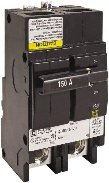 Square D - 50 Amp, 240 VAC, 2 Pole, Bolt On Miniature Circuit Breaker - 8-2 AWG - Americas Industrial Supply