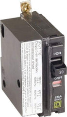 Square D - 20 Amp, 240 VAC, 1 Pole, Bolt On Miniature Circuit Breaker - 14-8 AWG - Americas Industrial Supply