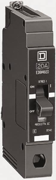 Square D - 50 Amp, 277 V, 1 Pole, Bolt On Miniature Circuit Breaker - 18 kA Breaking Capacity, 12, 14 AWG - Americas Industrial Supply