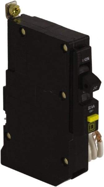 Square D - 20 Amp, 120 VAC, 1 Pole, Bolt On Residual Current Circuit Breaker with Overcurrent Protection - 12-8, 14-8 AWG - Americas Industrial Supply