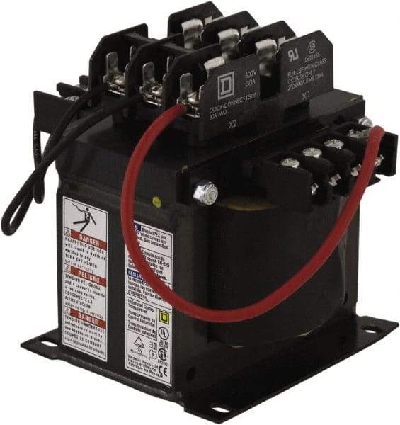 Square D - 500 VA, Top Mount Fuse Block Control Transformer - 5.46 Inch Deep - Americas Industrial Supply