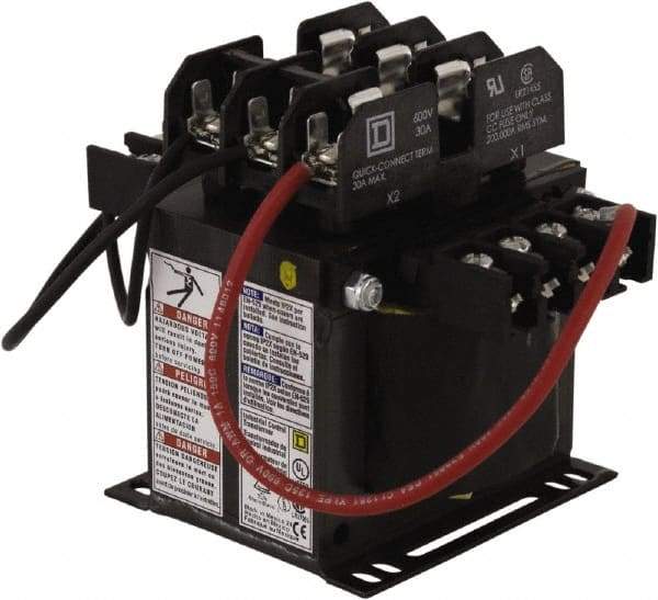 Square D - 1 Phase, 250 VA, Top Mount Fuse Block Control Transformer - 5-1/4 Inch Deep - Americas Industrial Supply