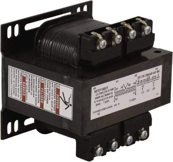 Square D - 1 Phase, 150 VA, Control Transformer - 50/60 Hz, 131°F Temp Rise - Americas Industrial Supply