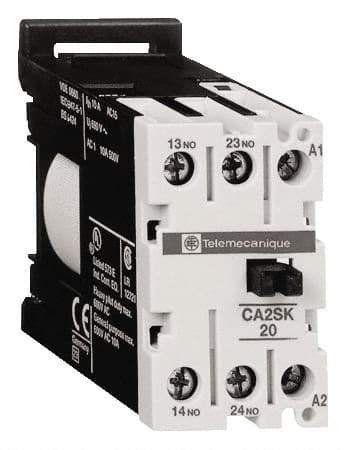 Schneider Electric - NC/NO, 120 VAC at 50/60 Hz Control Relay - DIN Rail Mount - Americas Industrial Supply