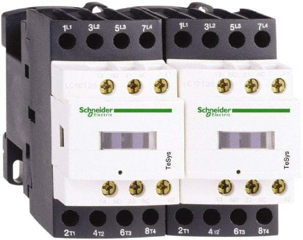 Schneider Electric - 4 Pole, 24 Coil VDC, 25 Amp at 440 VAC, Reversible IEC Contactor - Bureau Veritas, CCC, CSA, CSA C22.2 No. 14, DNV, EN/IEC 60947-4-1, EN/IEC 60947-5-1, GL, GOST, LROS, RINA, RoHS Compliant, UL 508, UL Listed - Americas Industrial Supply