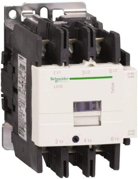 Schneider Electric - 3 Pole, 200 Coil VAC at 50/60 Hz, 80 Amp at 440 VAC, Nonreversible IEC Contactor - Bureau Veritas, CCC, CSA, CSA C22.2 No. 14, DNV, EN/IEC 60947-4-1, EN/IEC 60947-5-1, GL, GOST, LROS, RINA, RoHS Compliant, UL 508, UL Listed - Americas Industrial Supply