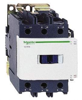 Schneider Electric - 3 Pole, 120 Coil VAC at 50/60 Hz, 95 Amp at 440 VAC, Nonreversible IEC Contactor - Bureau Veritas, CCC, CSA C22.2 No. 14, DNV, EN/IEC 60947-4-1, EN/IEC 60947-5-1, GL, GOST, LROS, RINA, UL 508 - Americas Industrial Supply