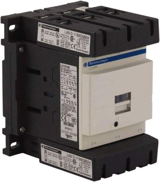 Schneider Electric - 3 Pole, 24 Coil VAC at 50/60 Hz, 150 Amp at 440 VAC, Nonreversible IEC Contactor - Bureau Veritas, CCC, CSA, CSA C22.2 No. 14, DNV, EN/IEC 60947-4-1, EN/IEC 60947-5-1, GL, GOST, LROS, RINA, RoHS Compliant, UL 508, UL Listed - Americas Industrial Supply