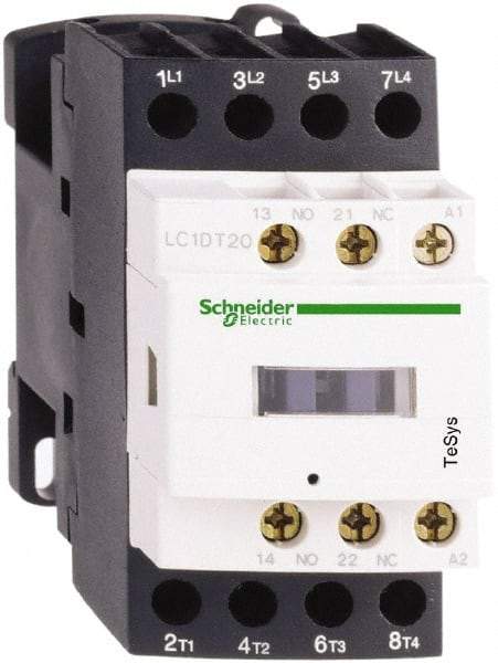 Schneider Electric - 4 Pole, 24 Coil VAC at 50/60 Hz, 32 Amp at 440 VAC, Nonreversible IEC Contactor - Bureau Veritas, CCC, CSA, CSA C22.2 No. 14, DNV, EN/IEC 60947-4-1, EN/IEC 60947-5-1, GL, GOST, LROS, RINA, UL 508, UL Listed - Americas Industrial Supply