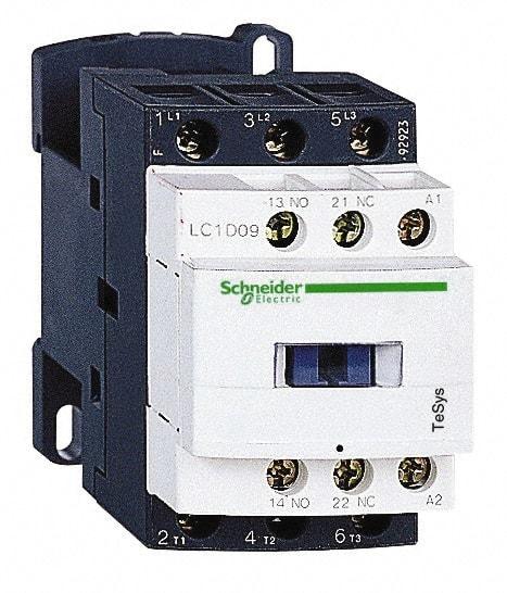 Schneider Electric - 3 Pole, 220 Coil VAC at 50/60 Hz, 25 Amp at 440 VAC and 9 Amp at 440 VAC, Nonreversible IEC Contactor - 1 Phase hp: 0.5 at 115 VAC, 1 at 230/240 VAC, 3 Phase hp: 2 at 200/208 VAC, 2 at 230/240 VAC, 5 at 460/480 VAC, 7.5 at 575/600 VAC - Americas Industrial Supply