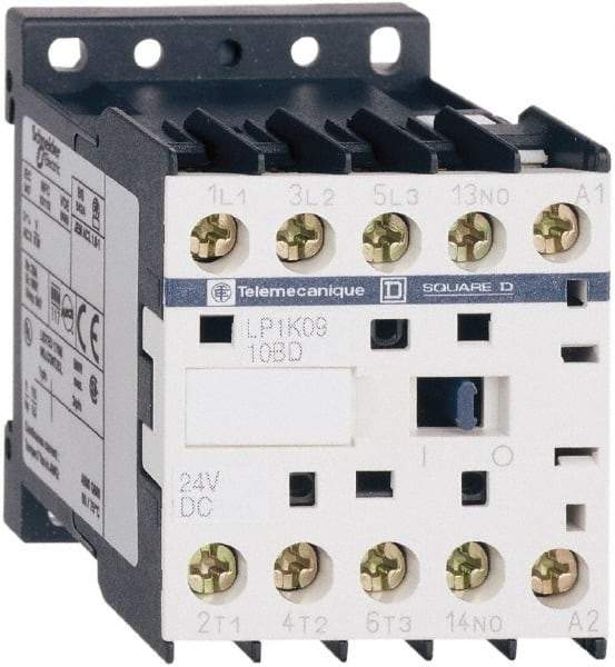 Schneider Electric - 3 Pole, 24 Coil VDC, 16 Amp at 690 VAC, 20 Amp at 440 VAC and 9 Amp at 440 VAC, Nonreversible IEC Contactor - BS 5424, CSA, IEC 60947, NF C 63-110, RoHS Compliant, UL Listed, VDE 0660 - Americas Industrial Supply