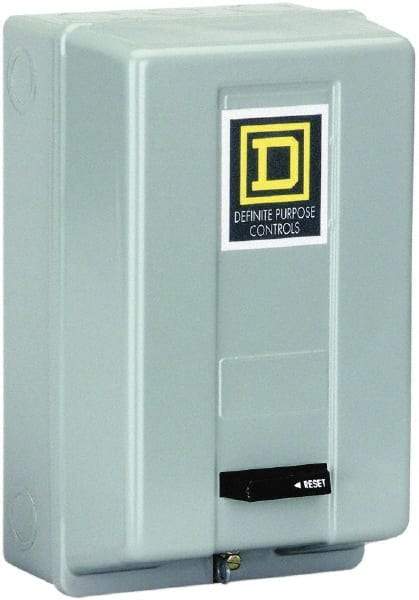 Square D - 3 Pole, 20 Amp Inductive Load, 440 Coil VAC at 50 Hz and 480 Coil VAC at 60 Hz, Definite Purpose Contactor - Phase 1 and Phase 3 Hp:  1.5 at 115 VAC, 3 at 230 VAC, 7.5 at 230 VAC, 7.5 at 460 VAC, 7.5 at 575 VAC, Enclosed Enclosure, NEMA 1 - Americas Industrial Supply