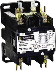 Square D - 2 Pole, 40 Amp Inductive Load, 110 Coil VAC at 50 Hz and 120 Coil VAC at 60 Hz, Definite Purpose Contactor - Phase 1 Hp:  3 at 115 VAC, 7.5 at 230 VAC, 50 Amp Resistive Rating, CE, CSA, UL Listed - Americas Industrial Supply