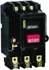 Square D - 3 Poles, 27 Amp, M-1 NEMA, Open Pushbutton Manual Motor Starter - 10 hp at 380 to 575 VAC & 7-1/2 hp at 200 to 230 VAC, CSA & UL Listed - Americas Industrial Supply